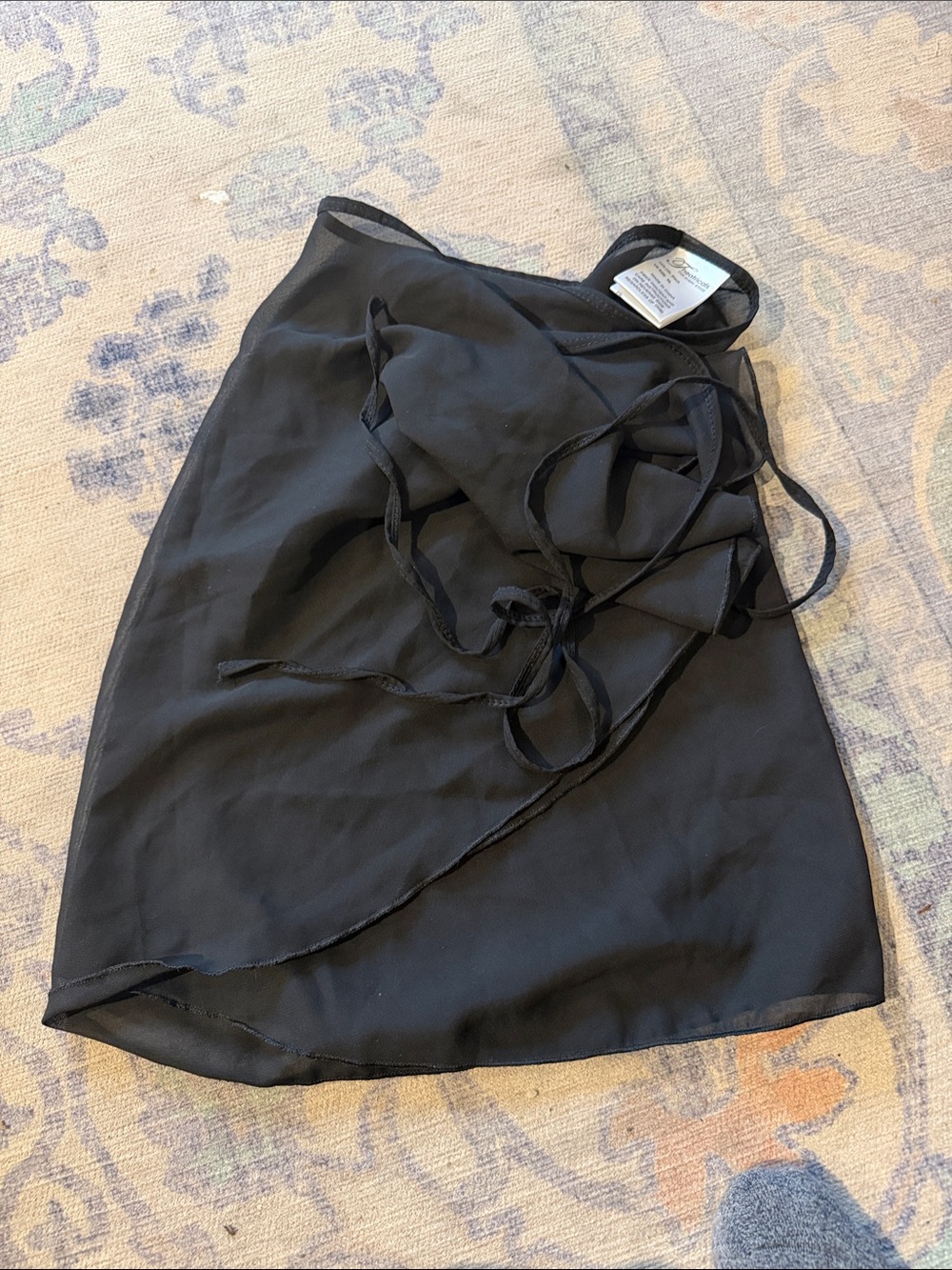 Black Mini Wrap Ballet/ Dance Skirt with Tie Detail